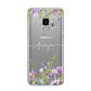 Personalised Purple Flowers Samsung Galaxy S9 Case
