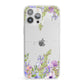 Personalised Purple Flowers iPhone 13 Pro Max Clear Bumper Case