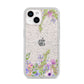 Personalised Purple Flowers iPhone 14 Glitter Tough Case Starlight