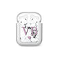 Personalised Purple Initialed Marble Heart AirPods Case