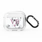 Personalised Purple Initialed Marble Heart AirPods Clear Case 3rd Gen