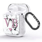 Personalised Purple Initialed Marble Heart AirPods Glitter Case Side Image