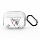 Personalised Purple Initialed Marble Heart AirPods Pro Glitter Case