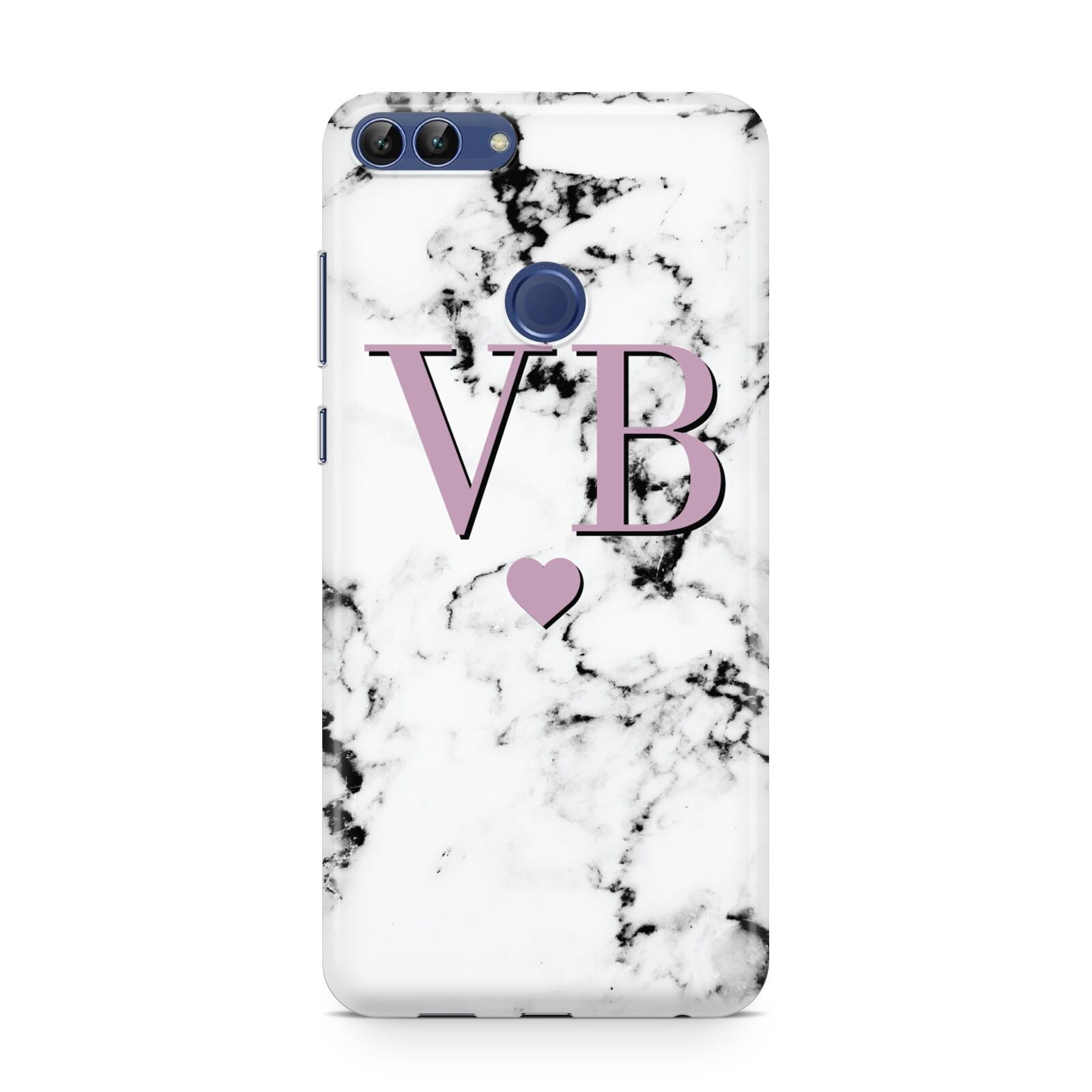 Personalised Purple Initialed Marble Heart Huawei P Smart Case