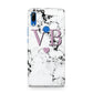 Personalised Purple Initialed Marble Heart Huawei P Smart Z