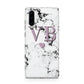 Personalised Purple Initialed Marble Heart Huawei P30 Phone Case