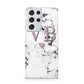Personalised Purple Initialed Marble Heart Samsung S21 Ultra Case