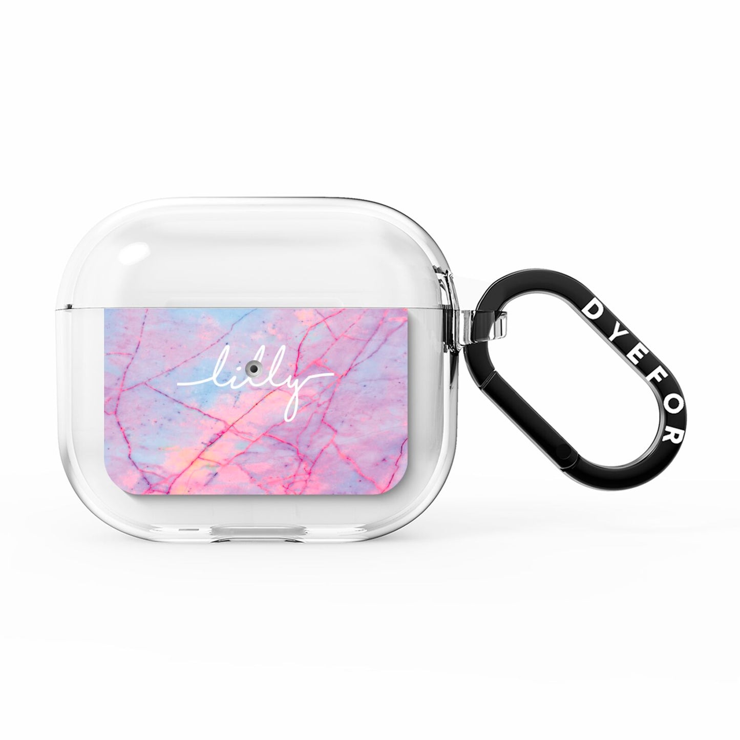 Personalised Purple Marble Name AirPods Clear Case 3rd Gen