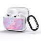 Personalised Purple Marble Name AirPods Pro Clear Case Side Image