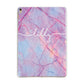 Personalised Purple Marble Name Apple iPad Gold Case