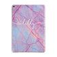 Personalised Purple Marble Name Apple iPad Rose Gold Case