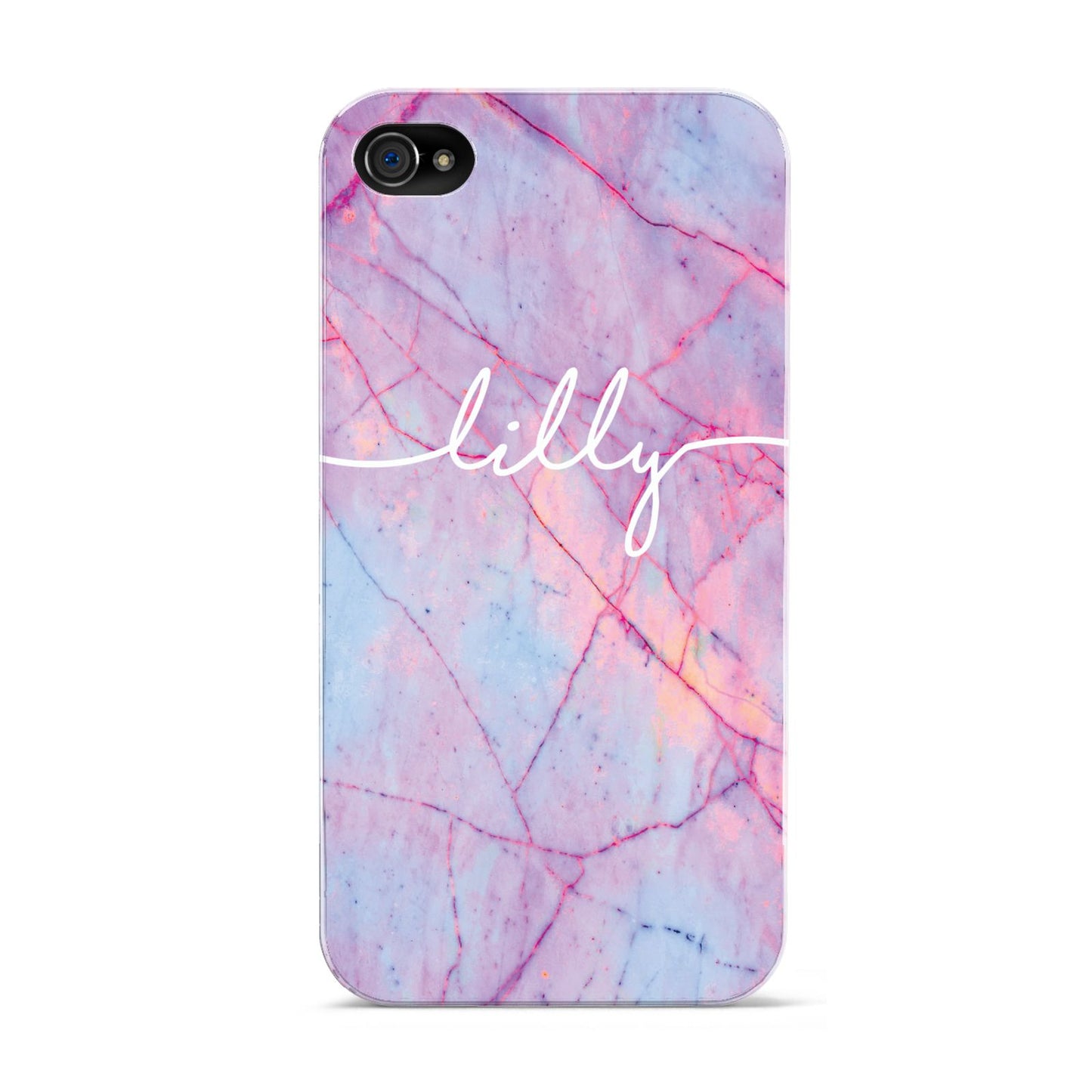 Personalised Purple Marble Name Apple iPhone 4s Case
