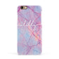 Personalised Purple Marble Name Apple iPhone 6 3D Snap Case
