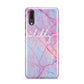 Personalised Purple Marble Name Huawei P20 Phone Case