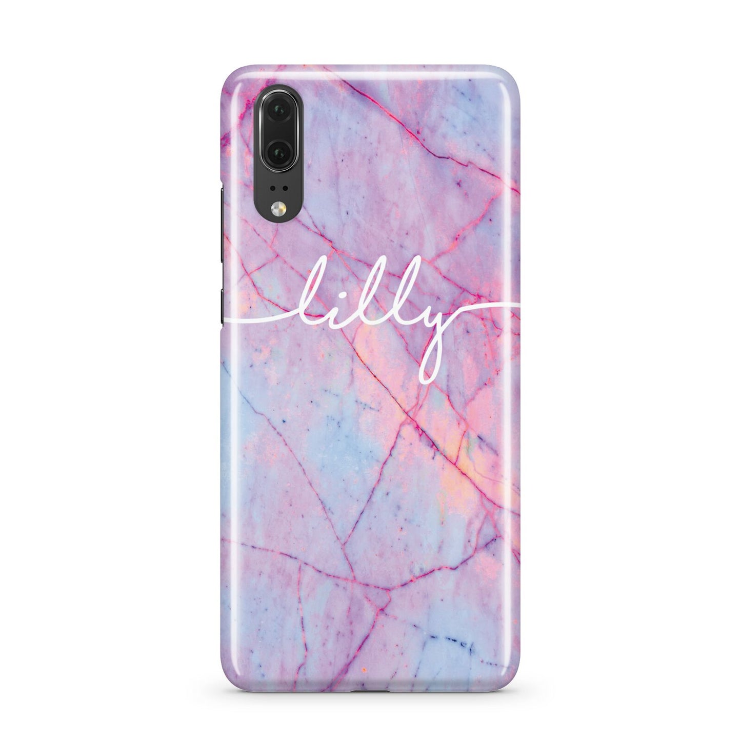 Personalised Purple Marble Name Huawei P20 Phone Case