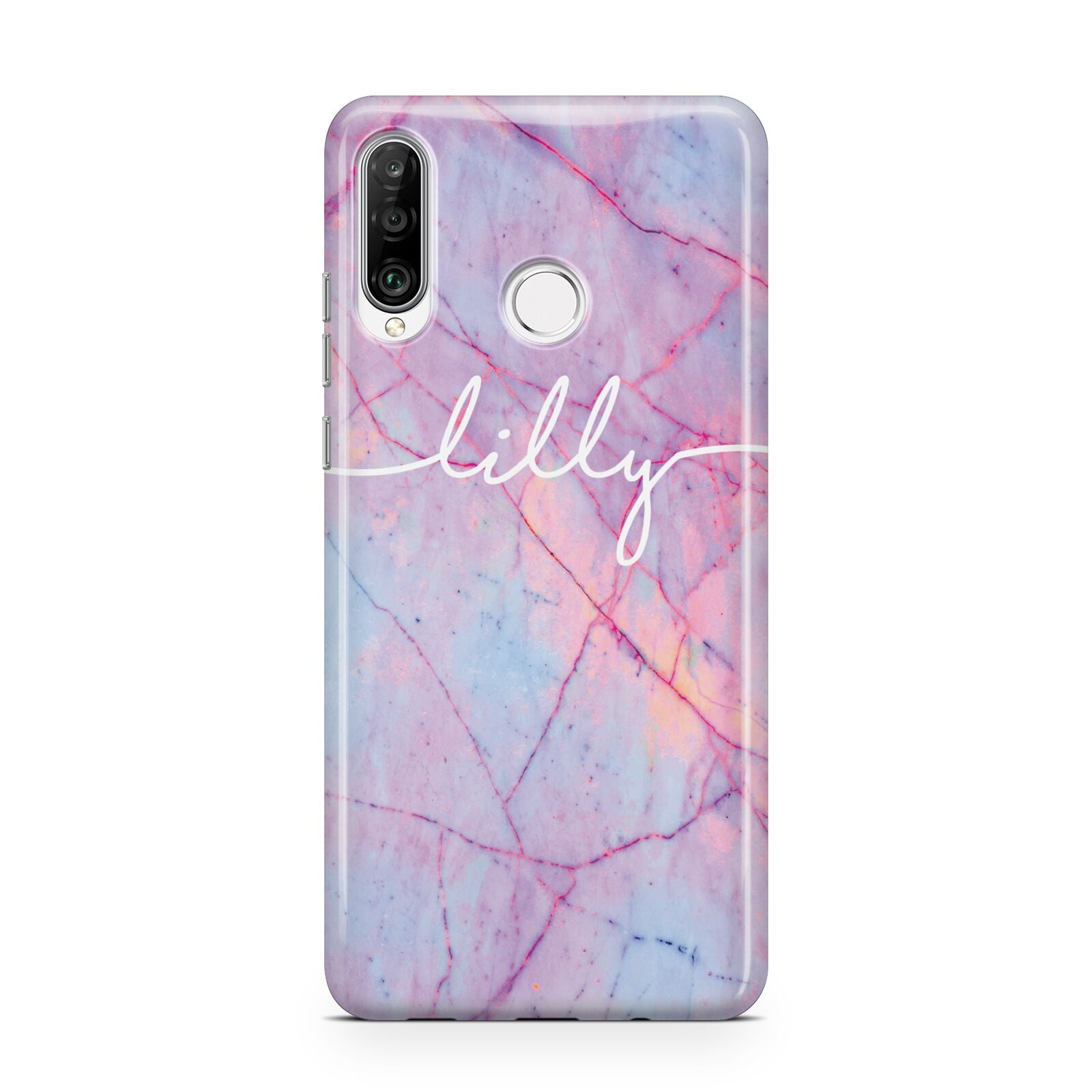 Personalised Purple Marble Name Huawei P30 Lite Phone Case