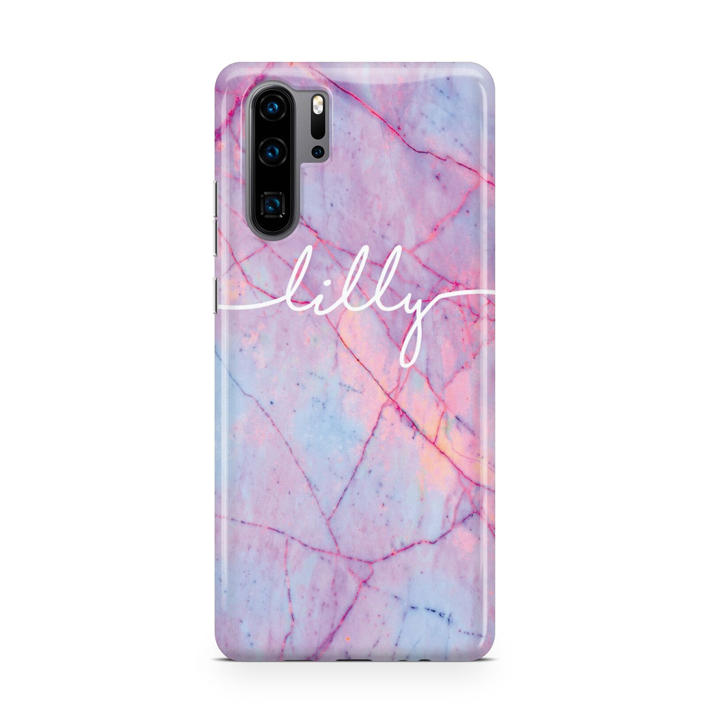 Personalised Purple Marble Name Huawei P30 Pro Phone Case