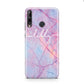 Personalised Purple Marble Name Huawei P40 Lite E Phone Case