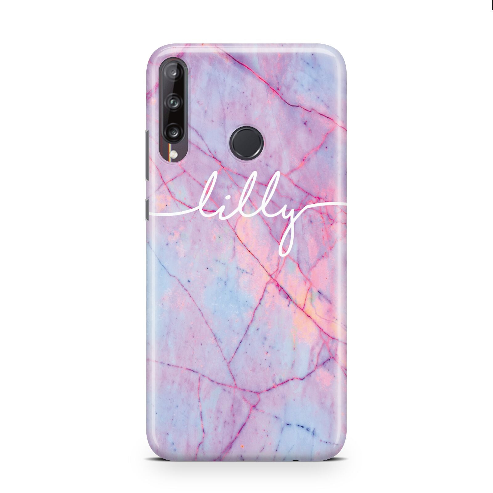 Personalised Purple Marble Name Huawei P40 Lite E Phone Case