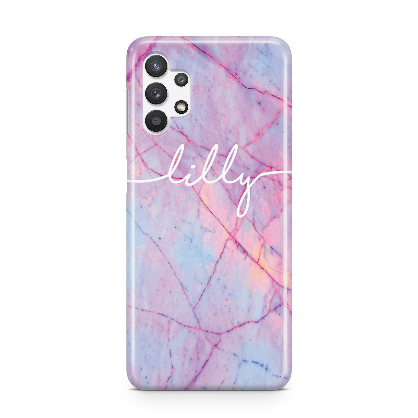 Personalised Purple Marble Name Samsung A32 5G Case
