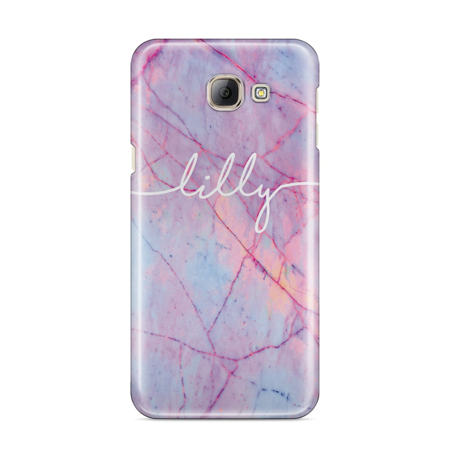 Personalised Purple Marble Name Samsung Galaxy A8 2016 Case