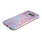 Personalised Purple Marble Name Samsung Galaxy Case Bottom Cutout