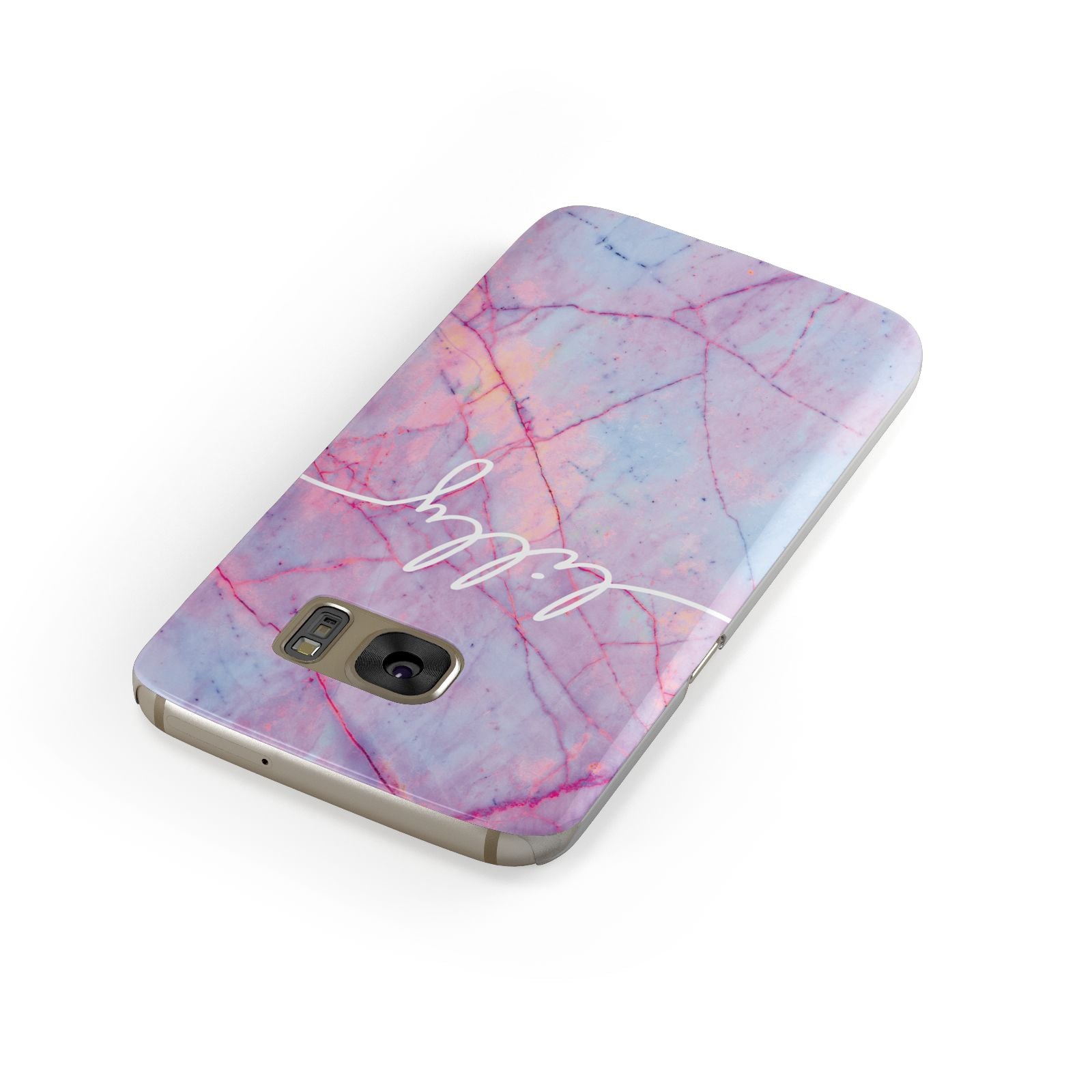 Personalised Purple Marble Name Samsung Galaxy Case Front Close Up