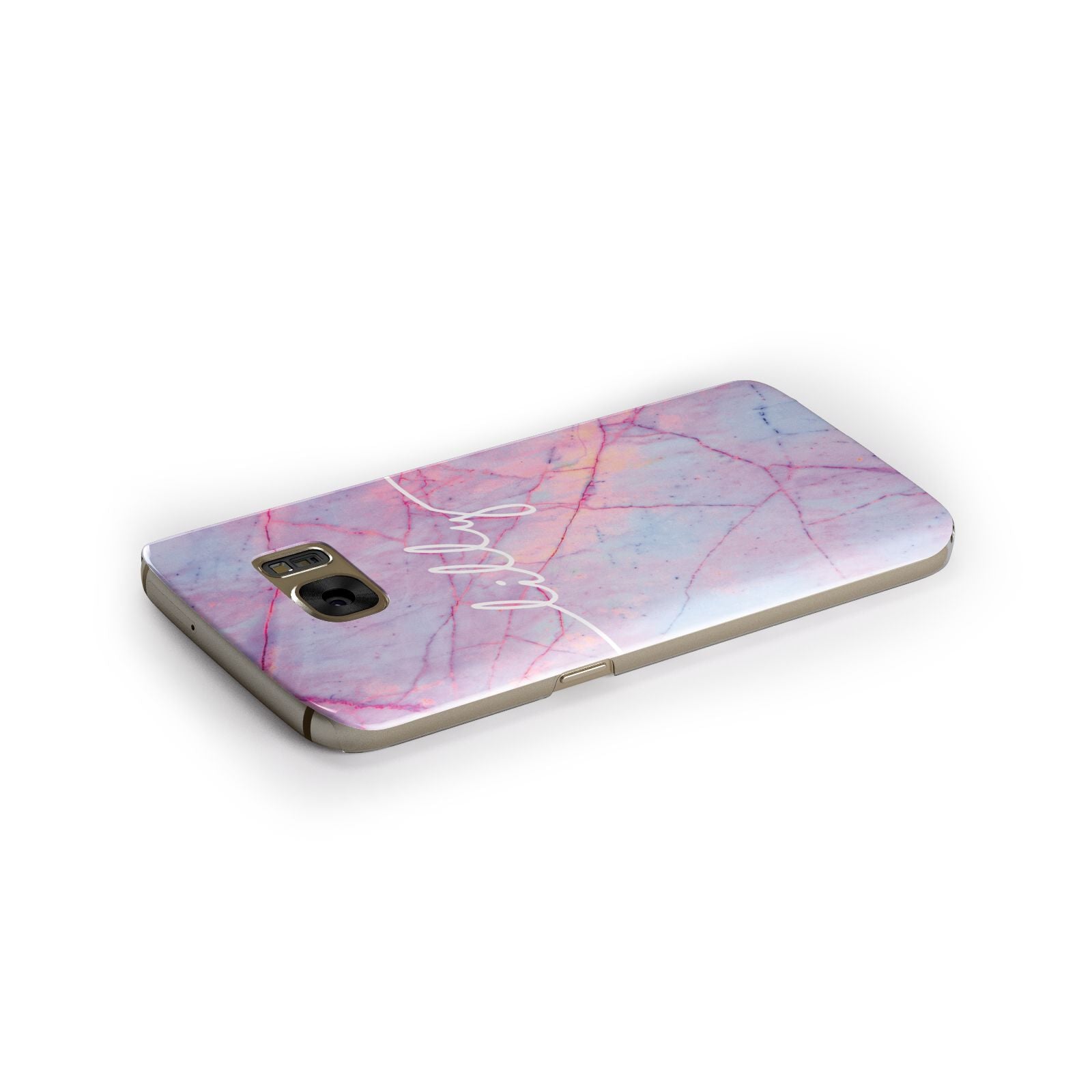 Personalised Purple Marble Name Samsung Galaxy Case Side Close Up