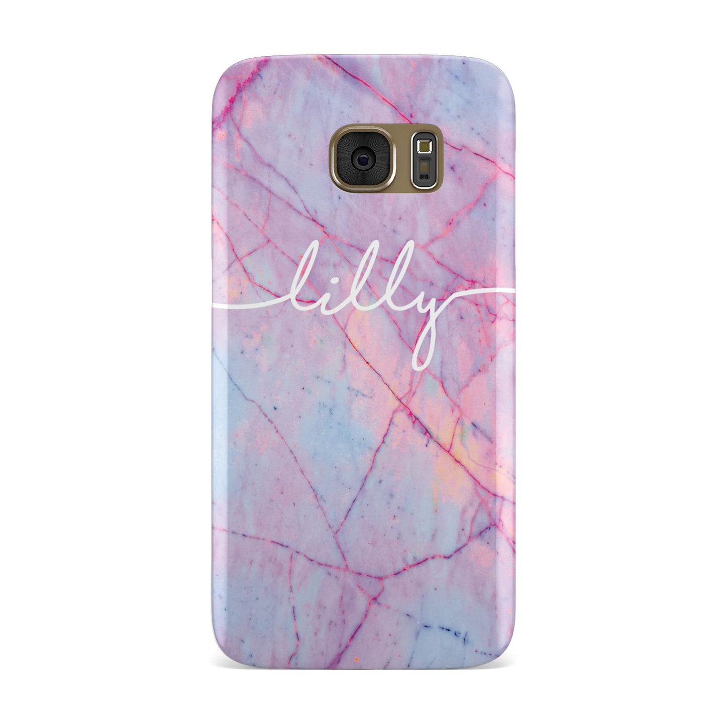 Personalised Purple Marble Name Samsung Galaxy Case