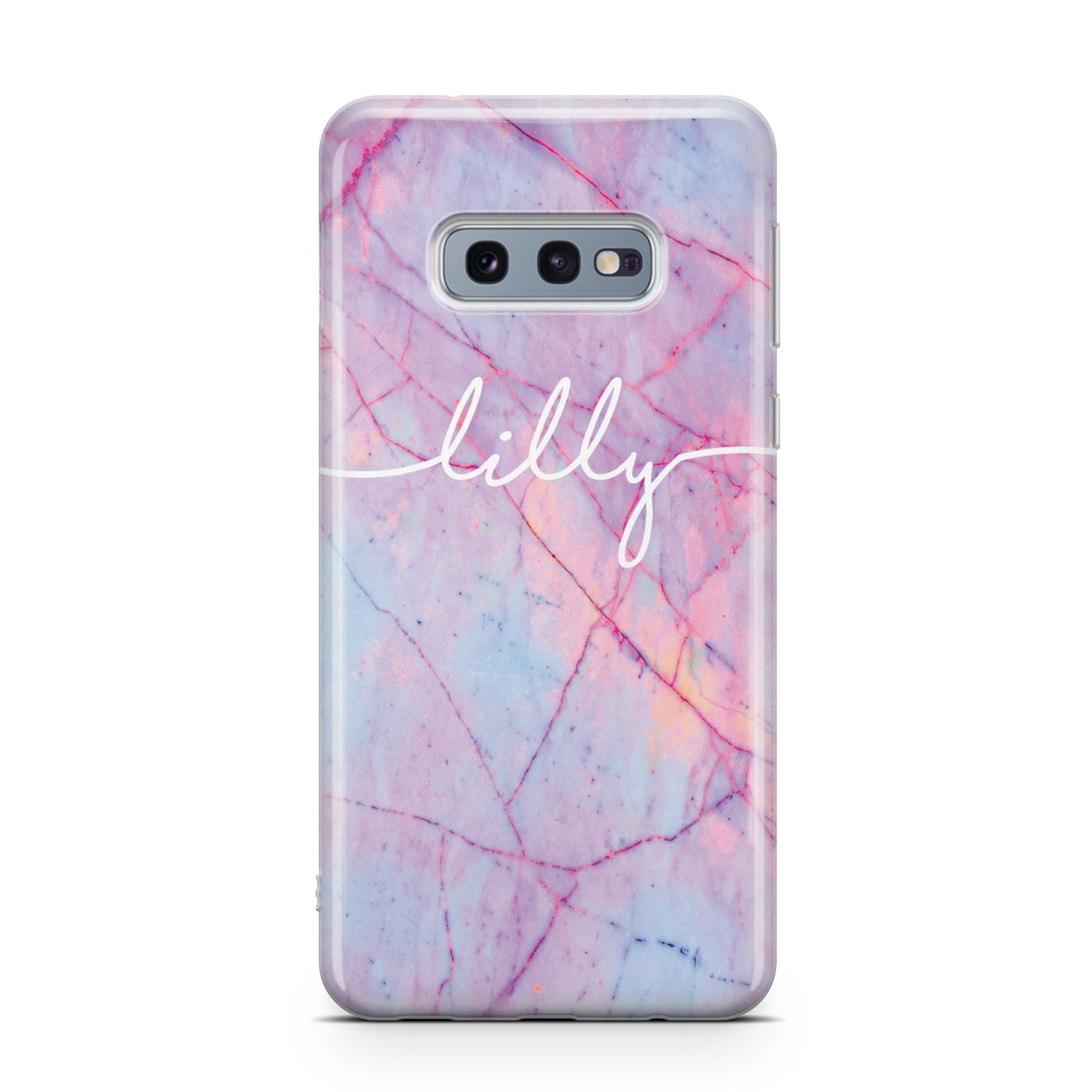 Personalised Purple Marble Name Samsung Galaxy S10E Case