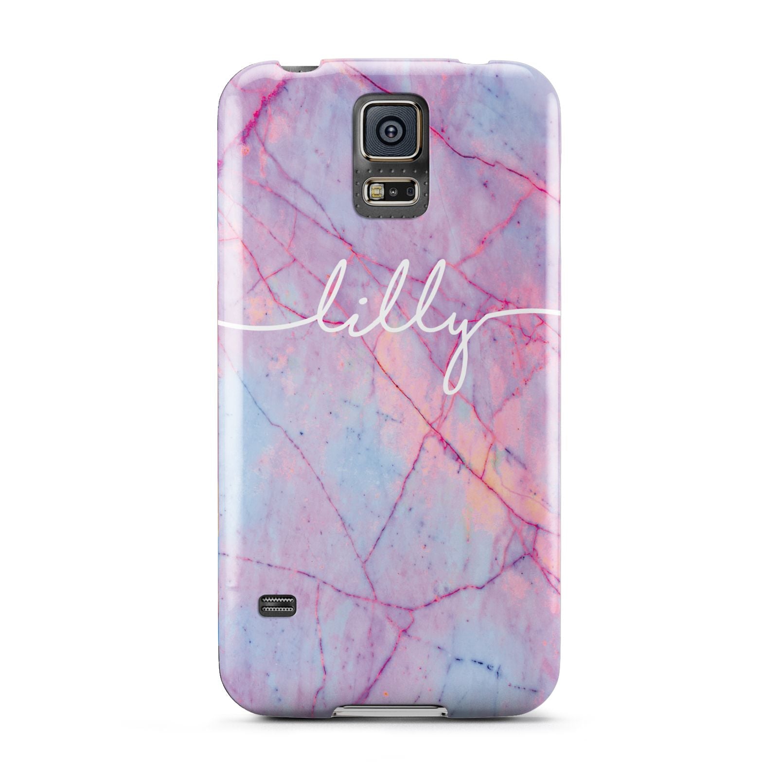 Personalised Purple Marble Name Samsung Galaxy S5 Case