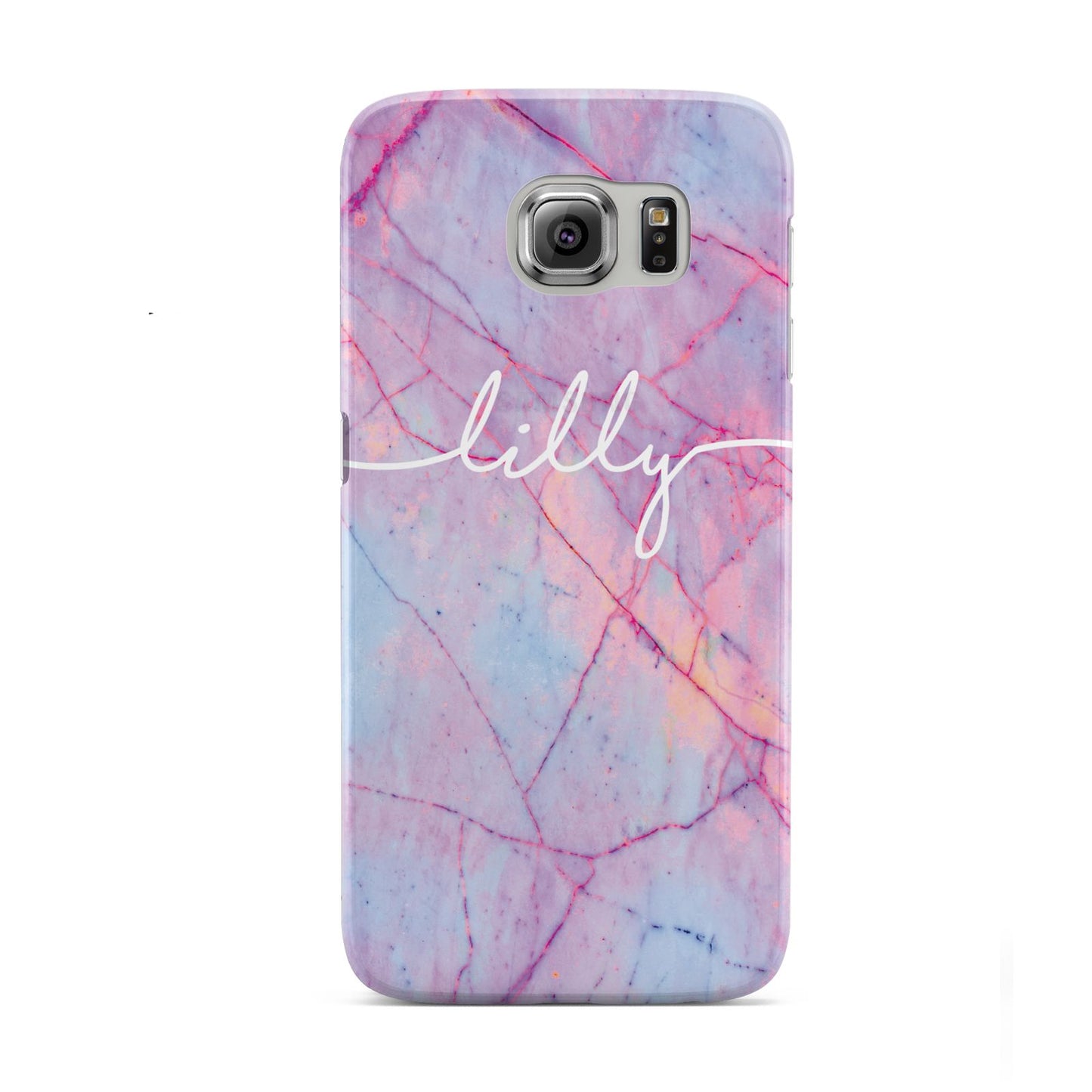Personalised Purple Marble Name Samsung Galaxy S6 Case