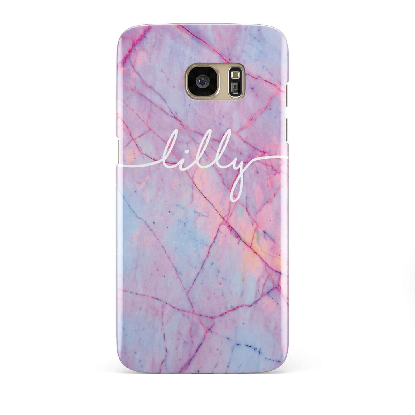 Personalised Purple Marble Name Samsung Galaxy S7 Edge Case