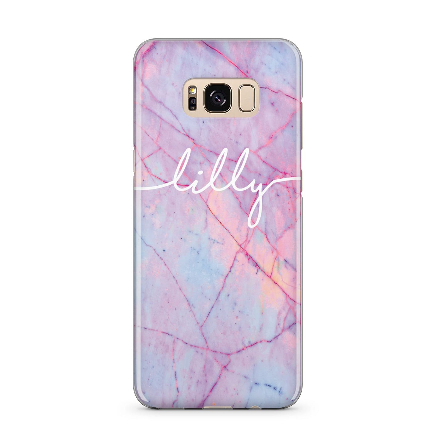 Personalised Purple Marble Name Samsung Galaxy S8 Plus Case