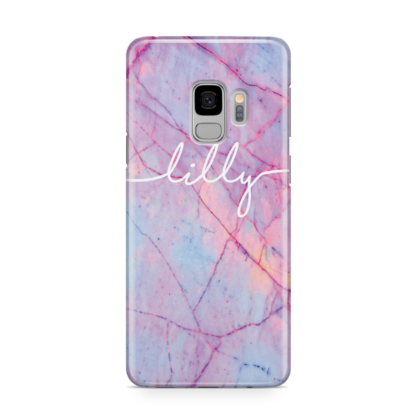 Personalised Purple Marble Name Samsung Galaxy S9 Case