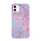 Personalised Purple Marble Name iPhone 11 3D Tough Case