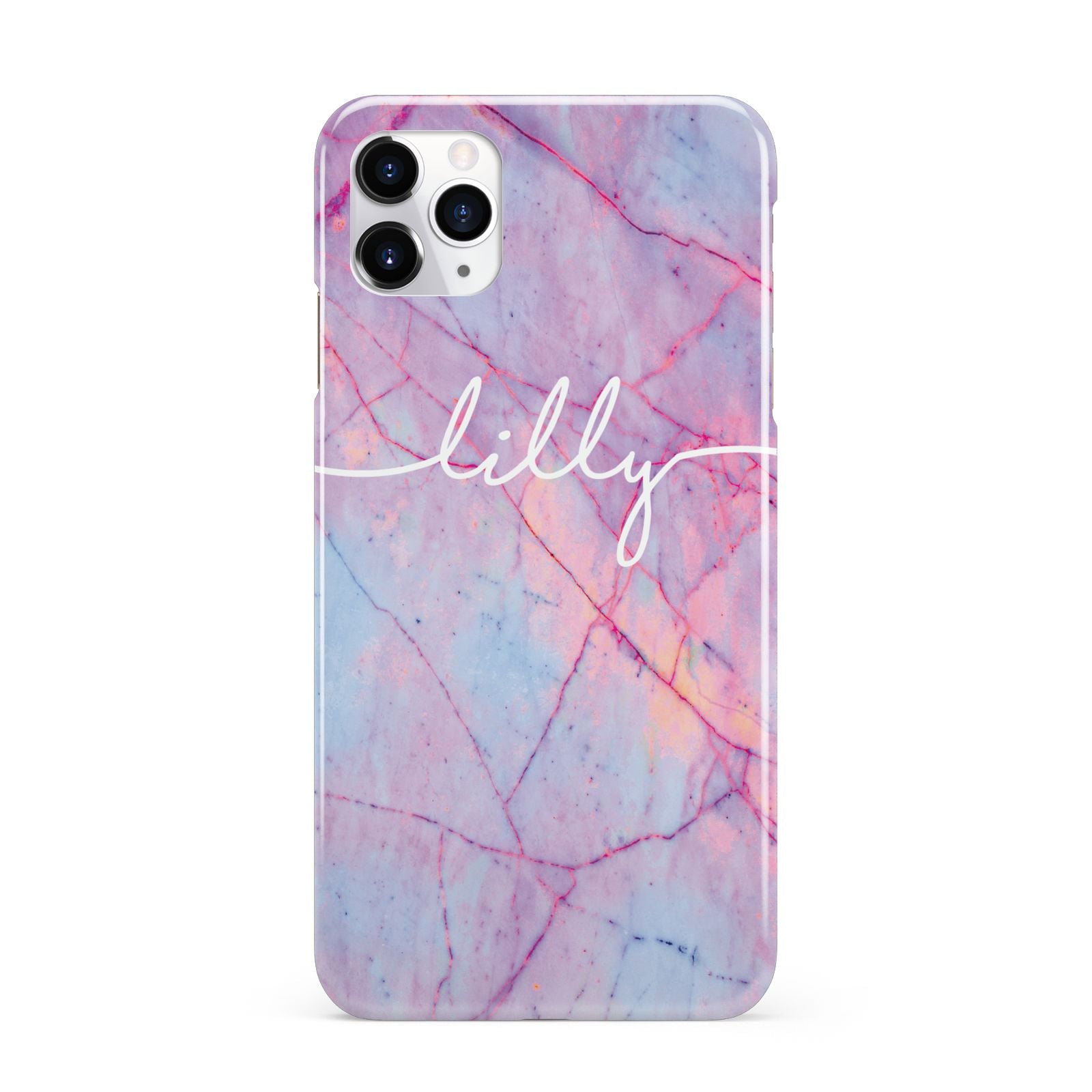 Personalised Purple Marble Name iPhone 11 Pro Max 3D Snap Case