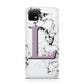 Personalised Purple Monogram Marble Heart Huawei Enjoy 20 Phone Case