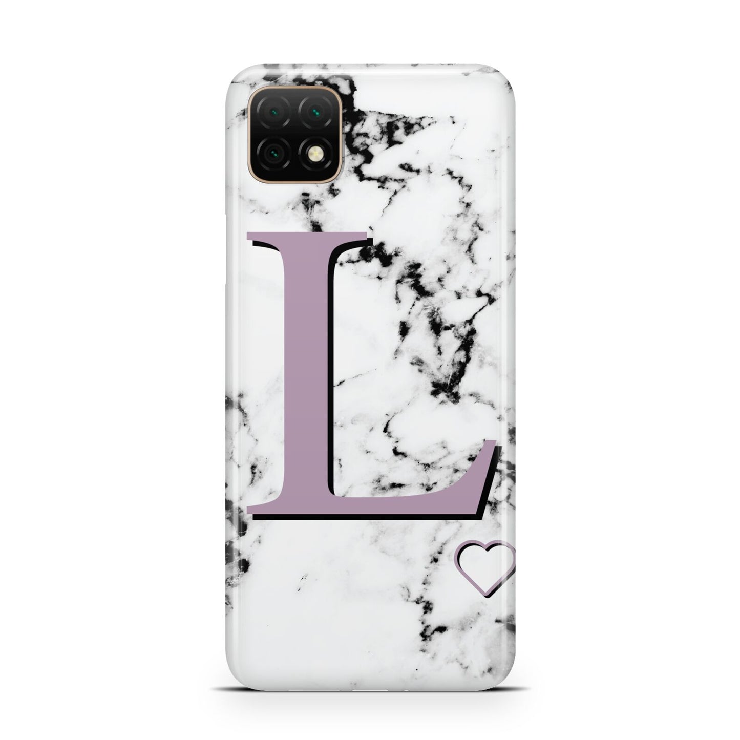 Personalised Purple Monogram Marble Heart Huawei Enjoy 20 Phone Case