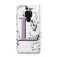 Personalised Purple Monogram Marble Heart Huawei Mate 20 Phone Case
