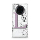 Personalised Purple Monogram Marble Heart Huawei Mate 30 Pro Phone Case