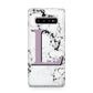 Personalised Purple Monogram Marble Heart Samsung Galaxy S10 Plus Case