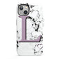 Personalised Purple Monogram Marble Heart iPhone 13 Full Wrap 3D Tough Case