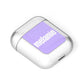 Personalised Purple Name AirPods Case Laid Flat