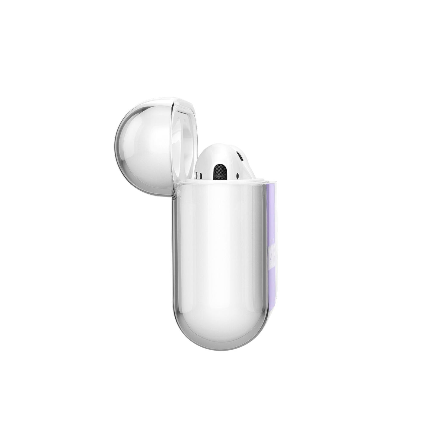 Personalised Purple Name AirPods Case Side Angle
