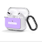 Personalised Purple Name AirPods Clear Case 3rd Gen Side Image
