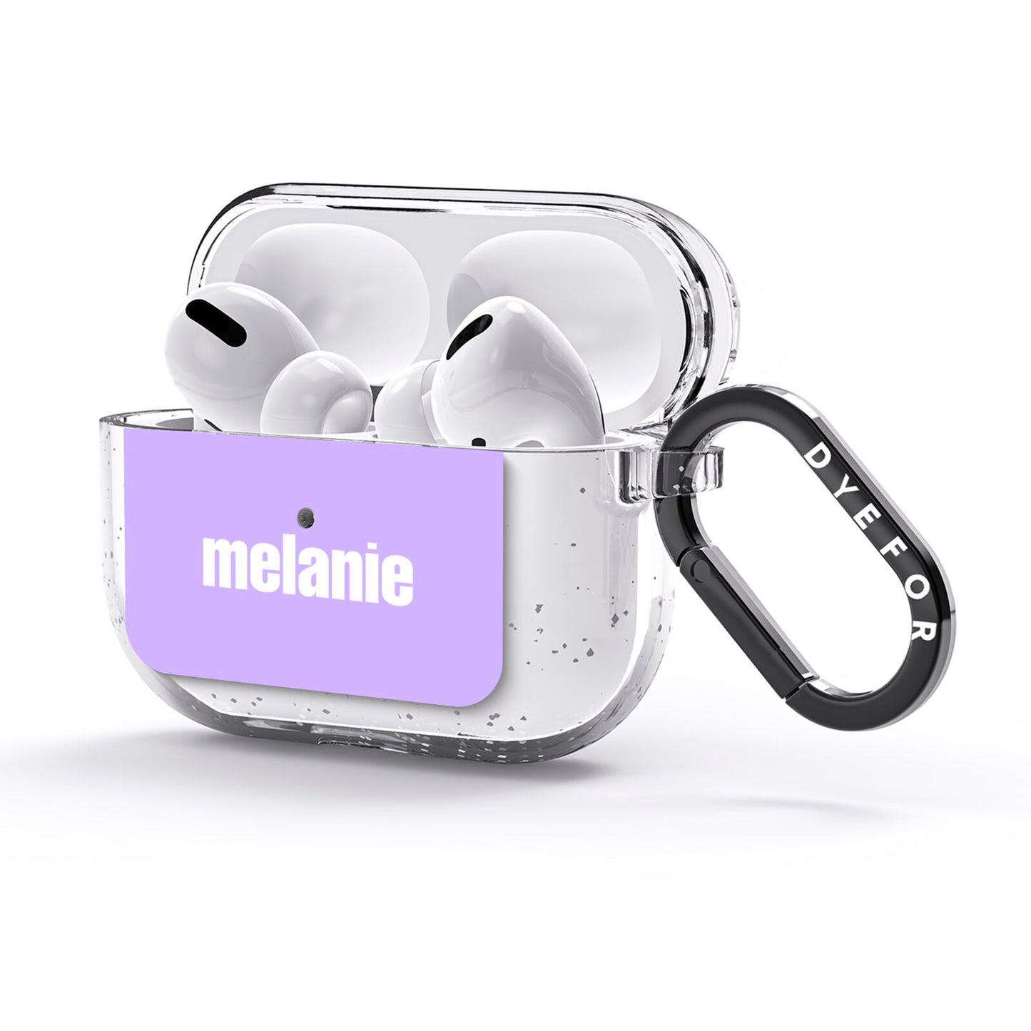 Personalised Purple Name AirPods Glitter Case 3rd Gen Side Image