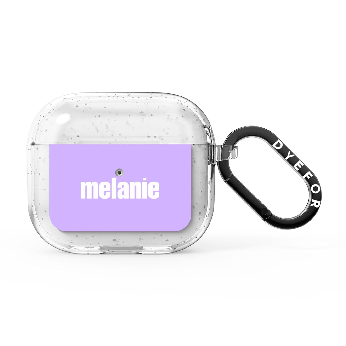 Personalised Purple Name AirPods Glitter Case 3rd Gen