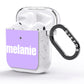 Personalised Purple Name AirPods Glitter Case Side Image