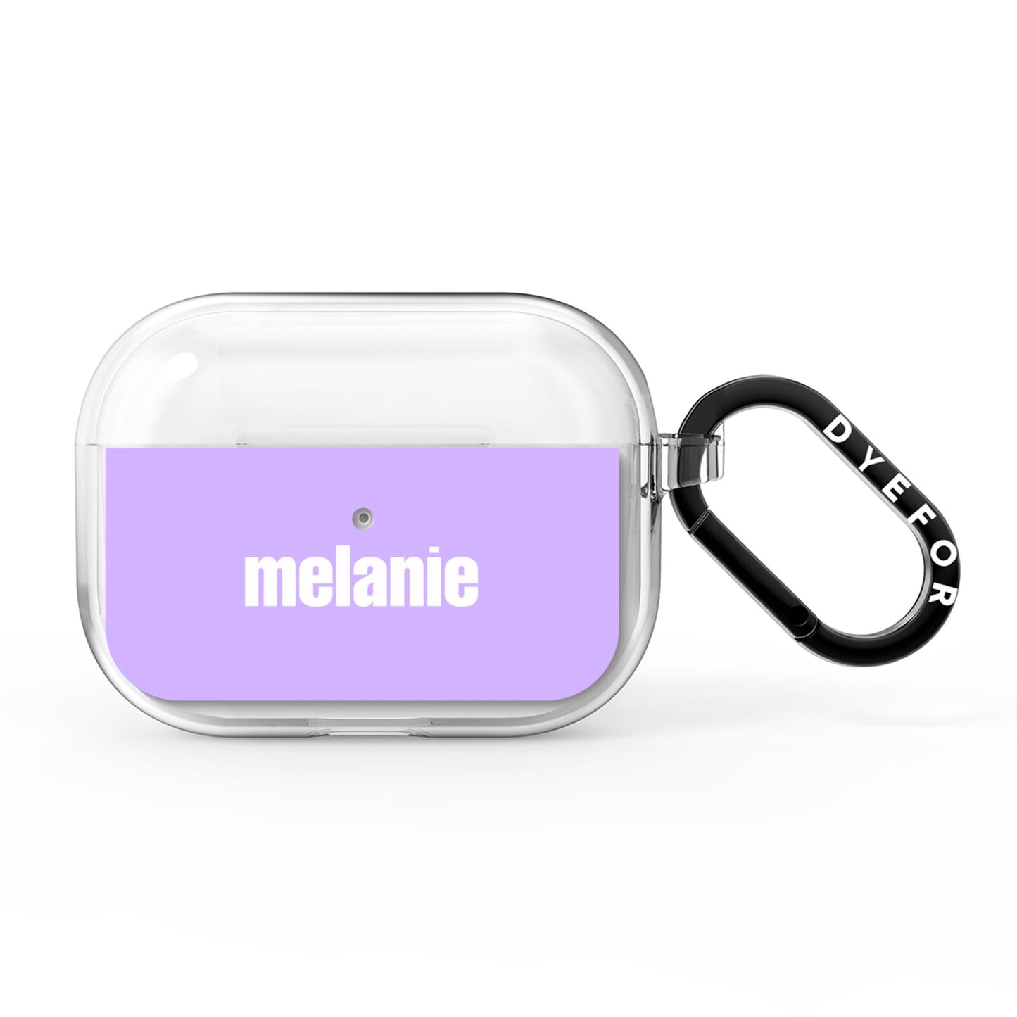 Personalised Purple Name AirPods Pro Clear Case